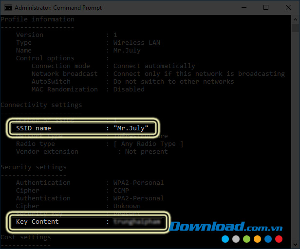 Tìm mật khẩu wifi mà máy tính đã lưu