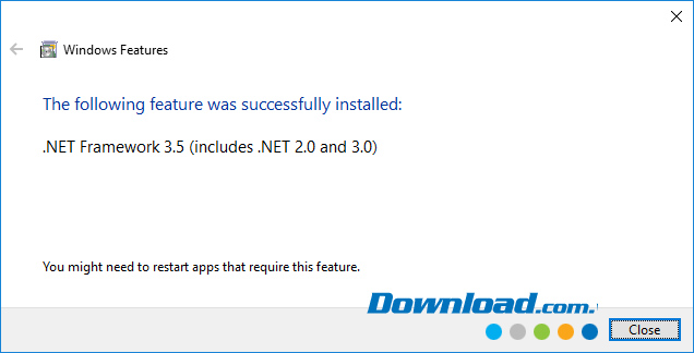 Hoàn tất cài đặt NET Framework