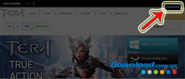 Trang chủ của TERA