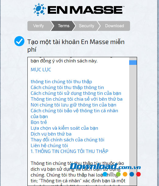 Điều khoản của game