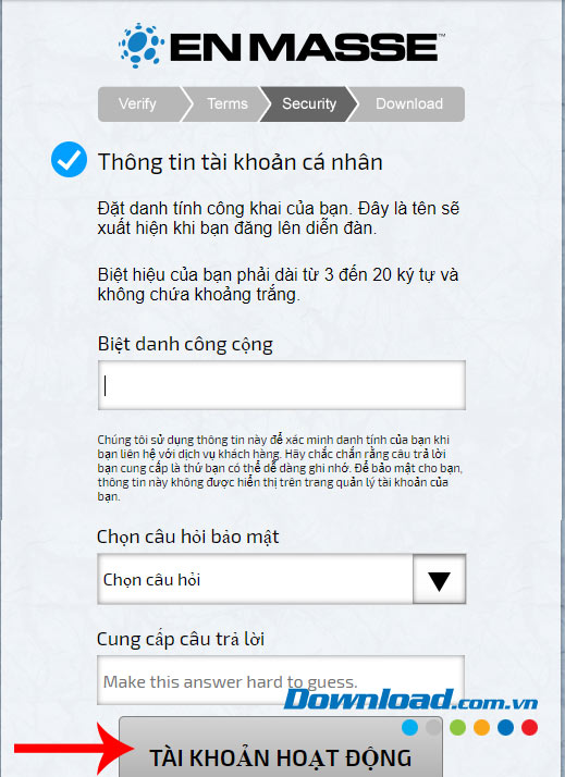 Câu hỏi bí mật 