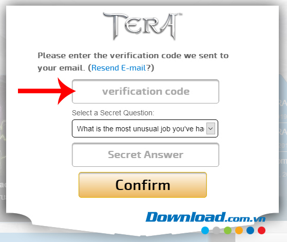 Nhập mã xác nhận