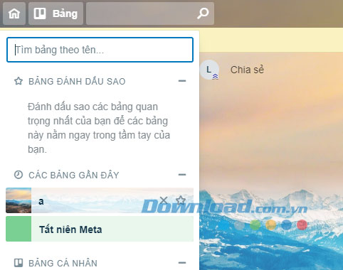 Quản lý bảng - Kế hoạch trên Trello