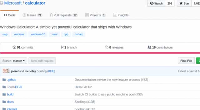 Microsoft chia sẻ mã nguồn ứng dụng Calculator trên GitHub - Download.vn