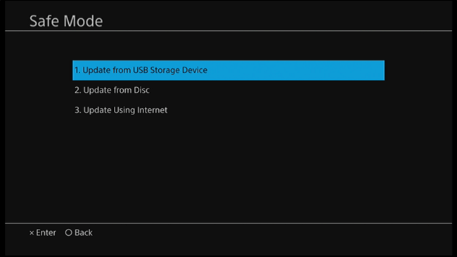 Kết nối drive cập nhật hệ thống PS4