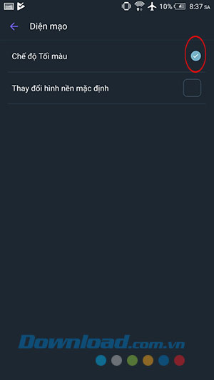 Kích hoạt nền tối