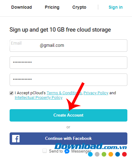 Điền thông tin tài khoản