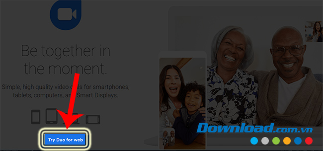 Trang chủ của Google Duo