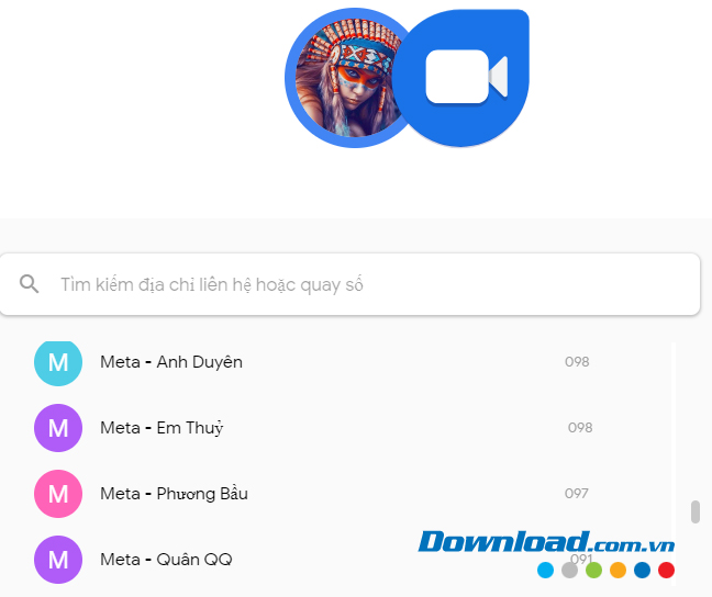 Truy xuất danh bạ trên Google Duo