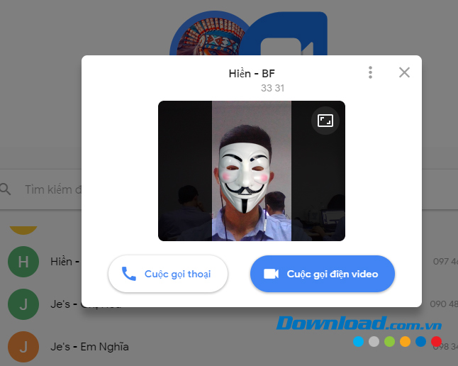 Điều chỉnh camera trong khi trò chuyện trên Google Duo