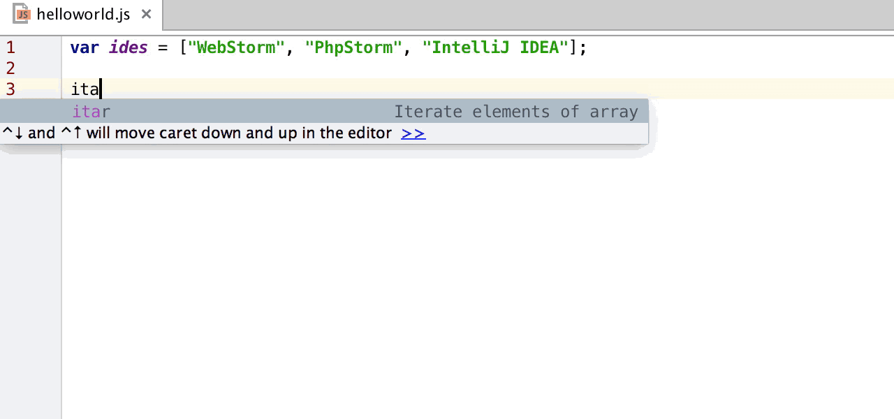 Template Expand Live trong WebStorm