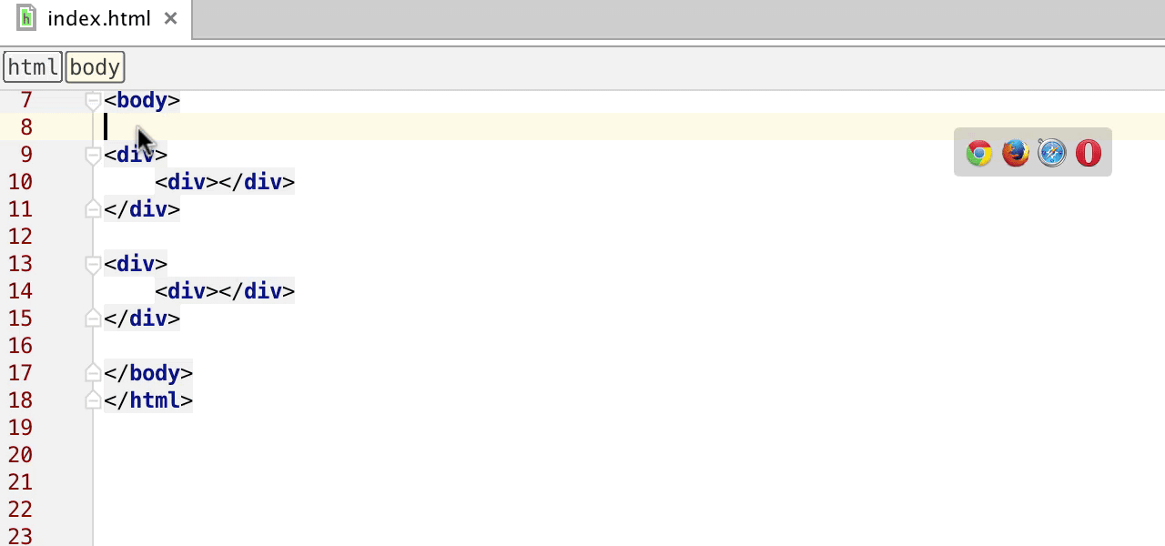 Thực hiện nhiều trỏ chuột cùng lúc trong WebStorm