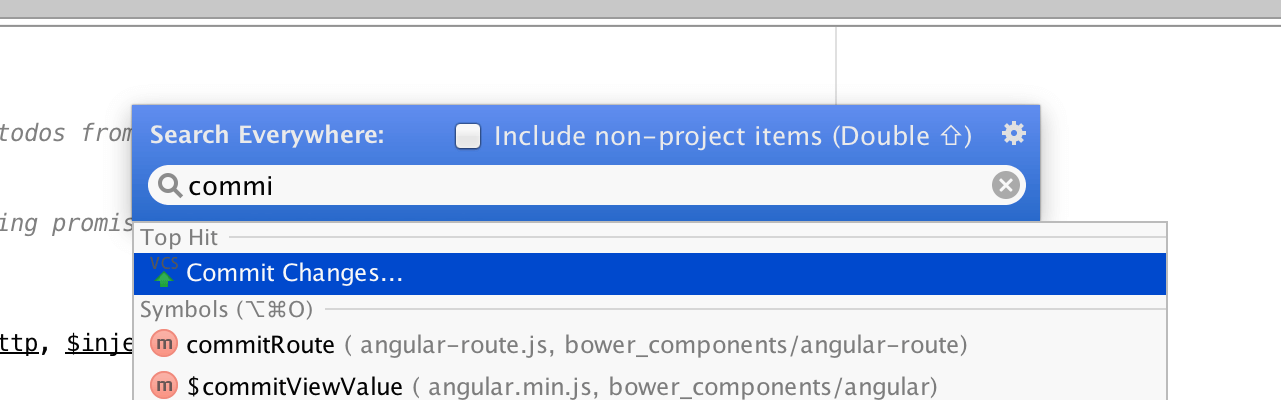 Tìm kiếm tác vụ khắp mọi nơi trong WebStorm