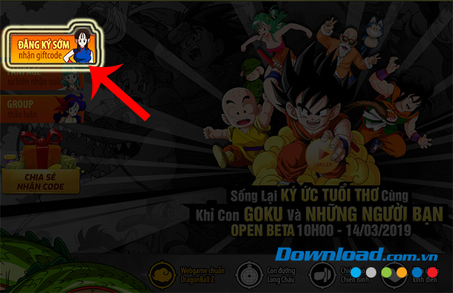 Trang chủ của game