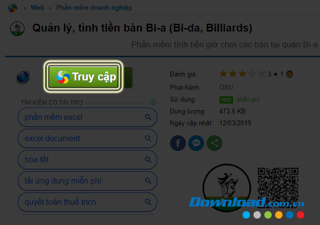 Chọn vào Truy cập