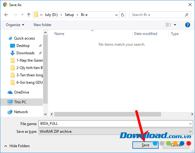 Save file cài đặt
