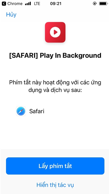 Phím tắt Safari
