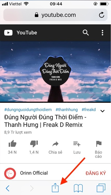 Chia sẻ video Youtube