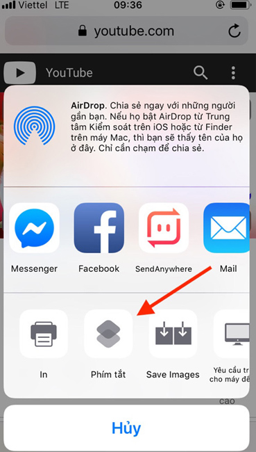 Phím tắt trên Youtube 