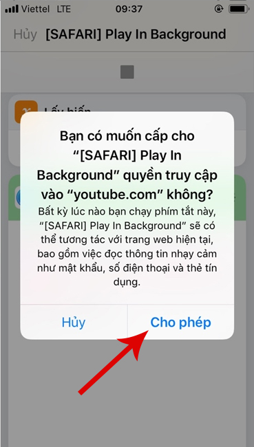 Cho phép chương trình 