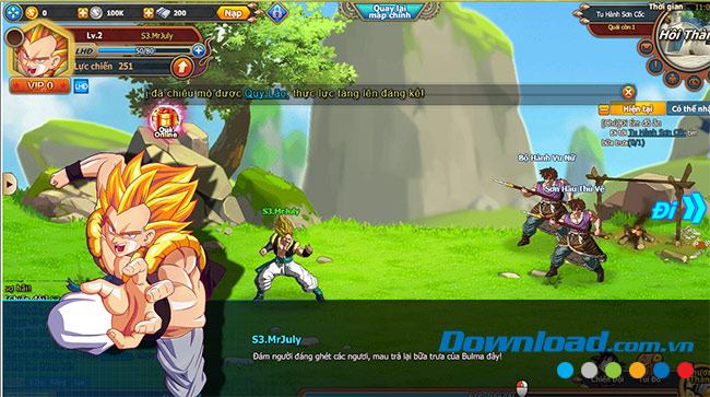 Thử thách trong khi chơi  7 Viên Ngọc Rồng Online