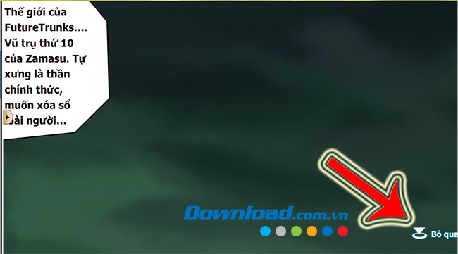 Nhấn vào bỏ qua