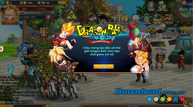 Bắt đầu vào chơi  7 Viên Ngọc Rồng Online