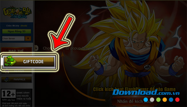 Trang chủ của game