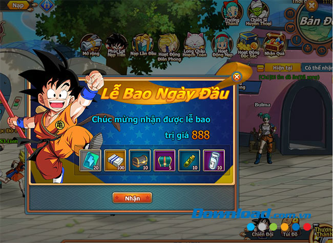 Các phần thưởng khác của webgame 7 viên ngọc rồng