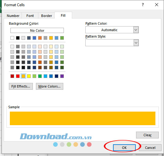 Lựa chọn màu sắc thông báo ngày hết hạn trên hợp đồng