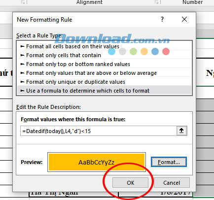Nhấn OK để hoàn tất