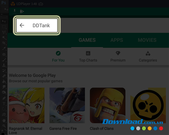 Tìm kiếm game trên CH Play