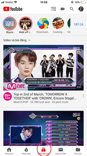 Quản lý kênh đã theo dõi