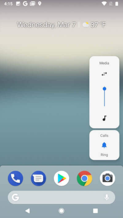 Các nút điều khiển âm lượng media 