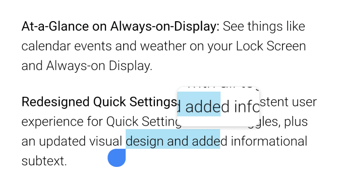 Tính năng chọn văn bản dễ dàng hơn