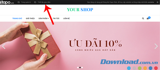 Giao diện web bán hàng online