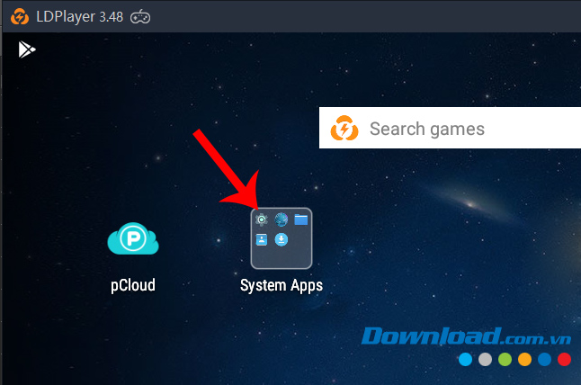 Giao diện giả lập Android