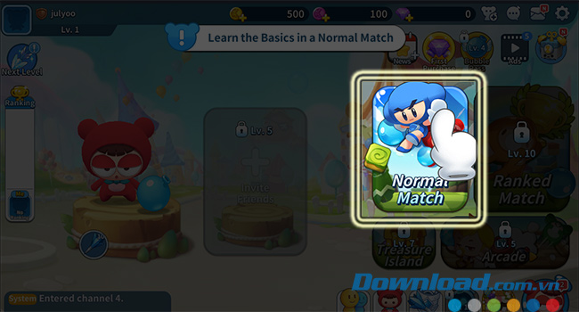 Chọn chế độ chơi 