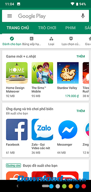 Giao diện của CH Play