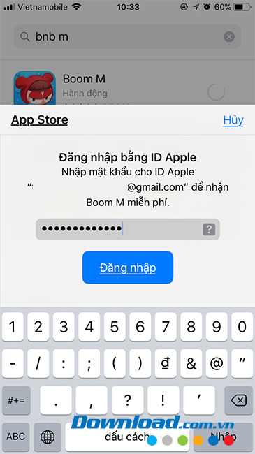 Điền tài khoản Apple