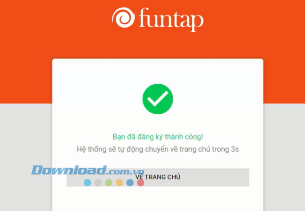 Thông báo đăng ký thành công