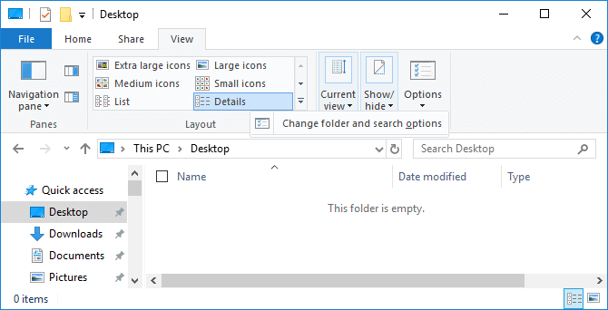 Thay đổi cài đặt trong File Explorer