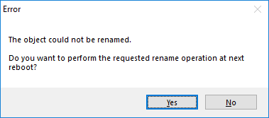 Thông báo lỗi trên Unlocker