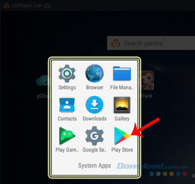 Giao diện chính của giả lập 