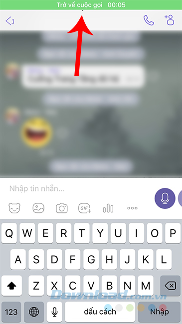 Nhắn tin khi đang gọi Viber