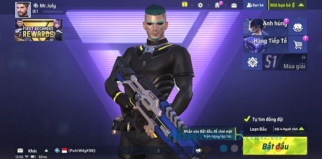 Giao diện chính của trò chơi 