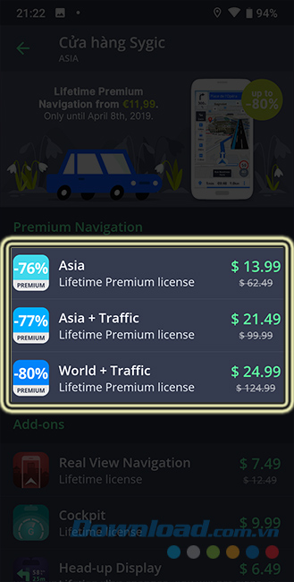 Chọn gói cần mua