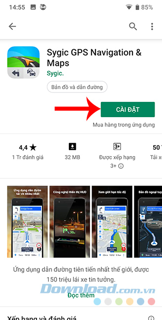 Chọn vào Cài đặt