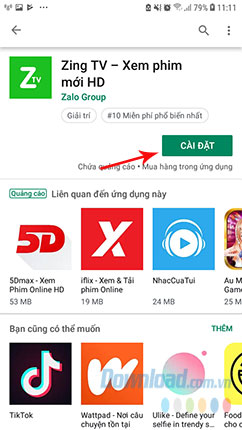 Cài đặt Zing TV