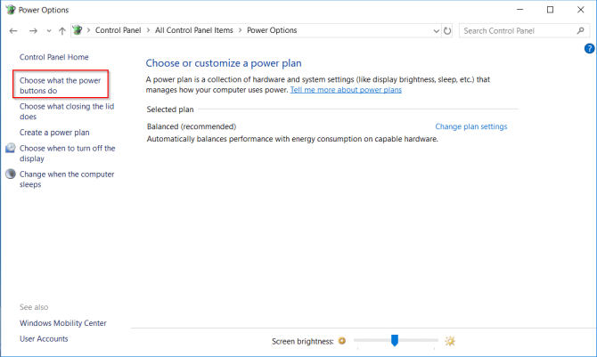 Lựa chọn tác vụ cho nút nguồn